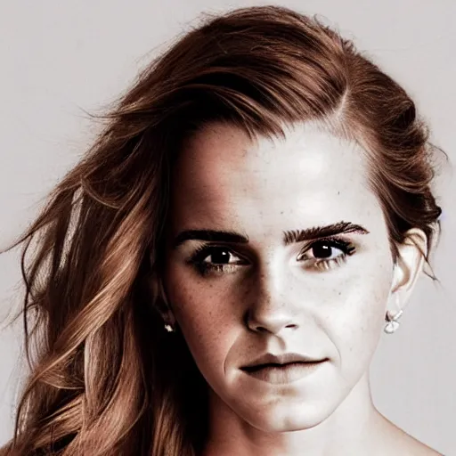 Image similar to a portrait photograph of emma watson's large beard