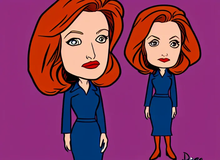 Prompt: dana scully in the style of ( 1 9 7 6 ) disney animation