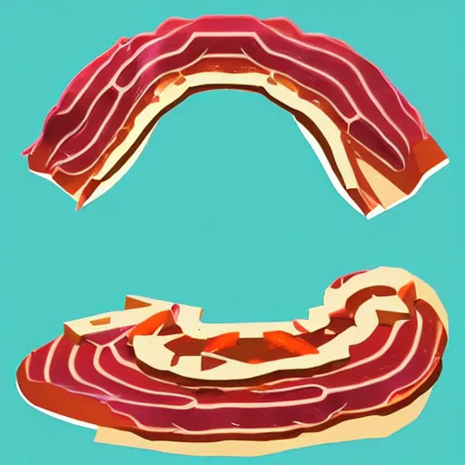 Image similar to doctor bacon slices, artstation, geometric