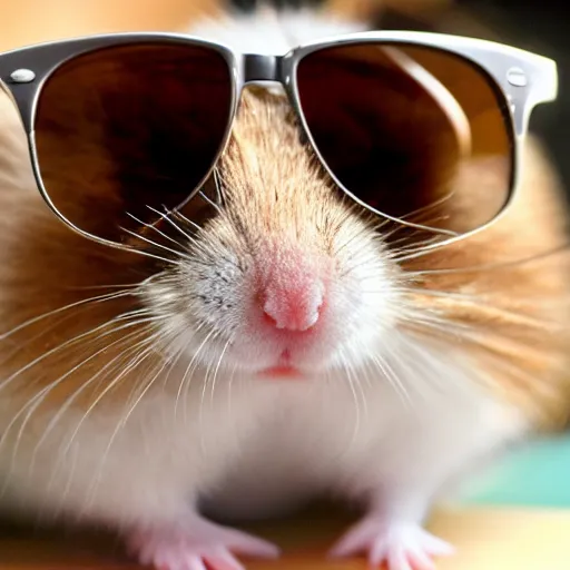 Prompt: hamster wearing ray bans