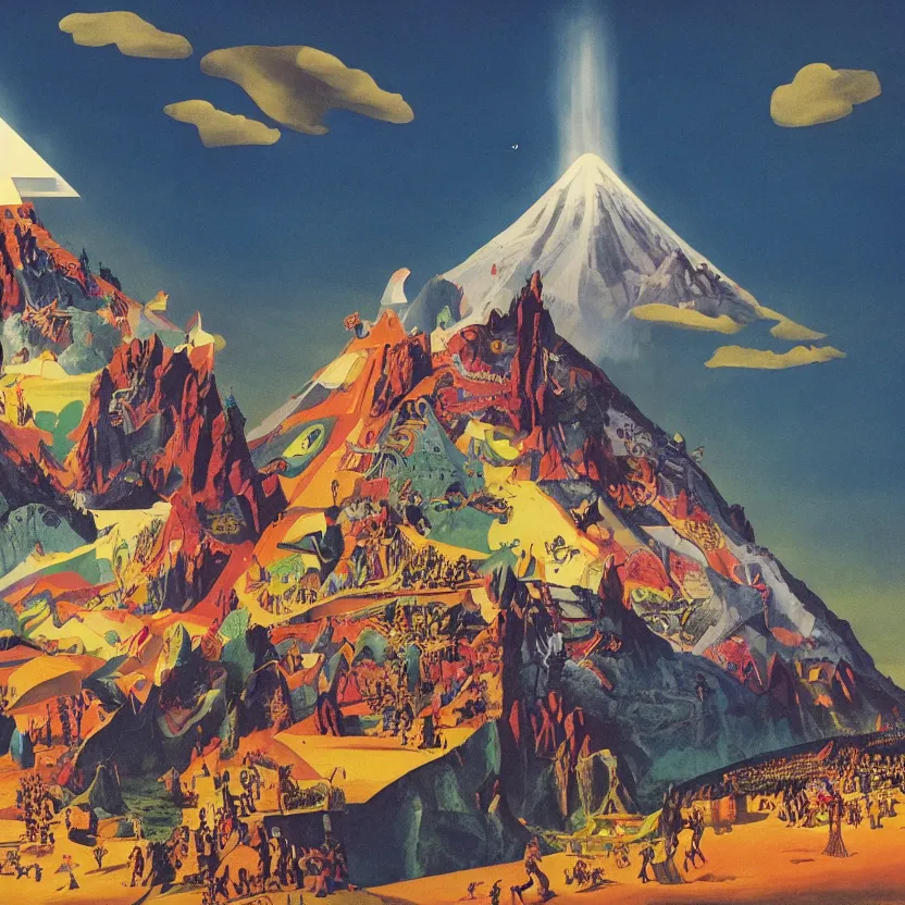 Prompt: the magic mountain by jodorowsky, cinematic