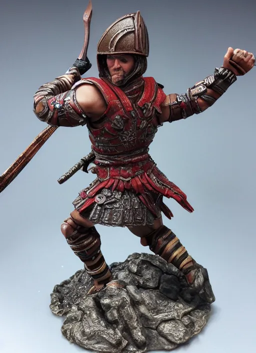 Prompt: Product Introduction Photos, 4K, Full body, 80mm resin detailed miniature of a Muscular warrior