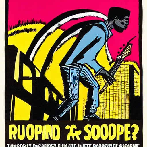 Image similar to an advertisement for the first and foremost album, an album cover by Emory Douglas, featured on flickr, private press, concert poster, groovy, lowbrow