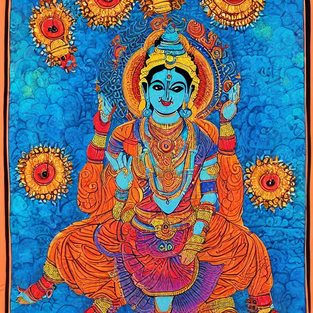 Image similar to rebirth, hindu art style
