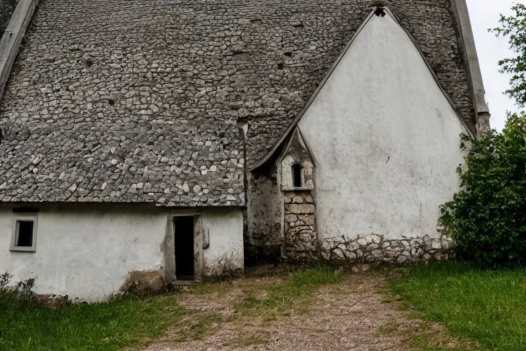 Image similar to the saddest little church in saint sanne