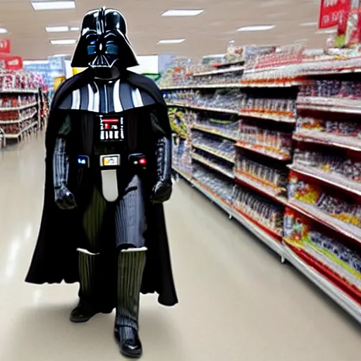 Image similar to darth vader shopping at kmart movie still