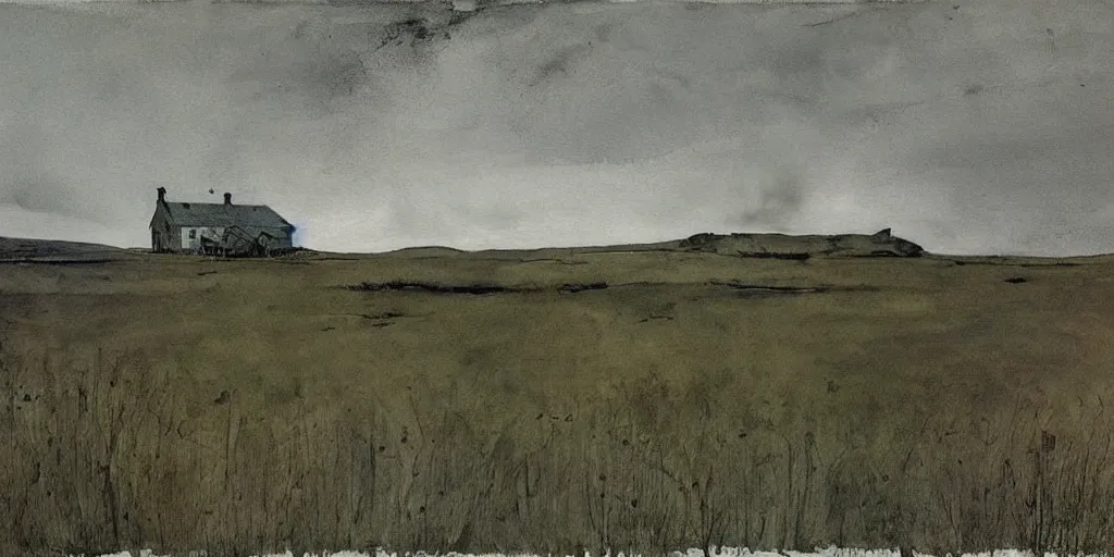 Prompt: a painting by Andrew Wyeth