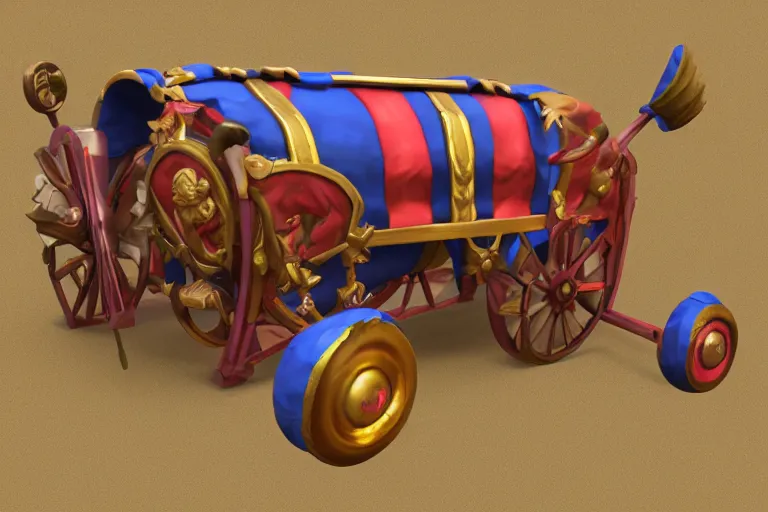 Image similar to 3d sculpt of a circus wagon with blank sides, artstaton, League of Legends, digital illustration