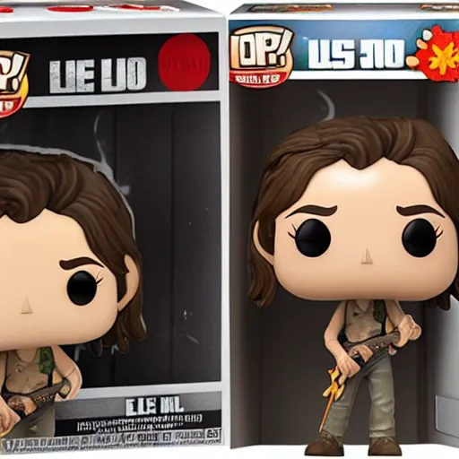 Prompt: ellie the last of us funko pop, high detail