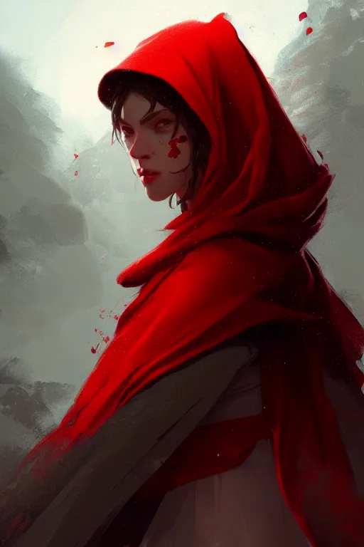 Image similar to a detailed beautiful portrait of red riding hood, intricate, highly detailed, digital painting, artstation, concept art, sharp focus, illustration, art by greg rutkowski and Ross Tran