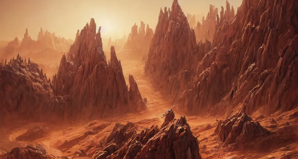 Image similar to realistic landscape beautiful detailed 3 d painting of cinematic movie scene, voltes v build up in sahara dessert. action sequence, created by gustave dore and greg rutkowski, high detailed, smooth draw, synthwave neon retrofuturism, intricate, realistic proportions, dramatic lighting, trending on artstation.