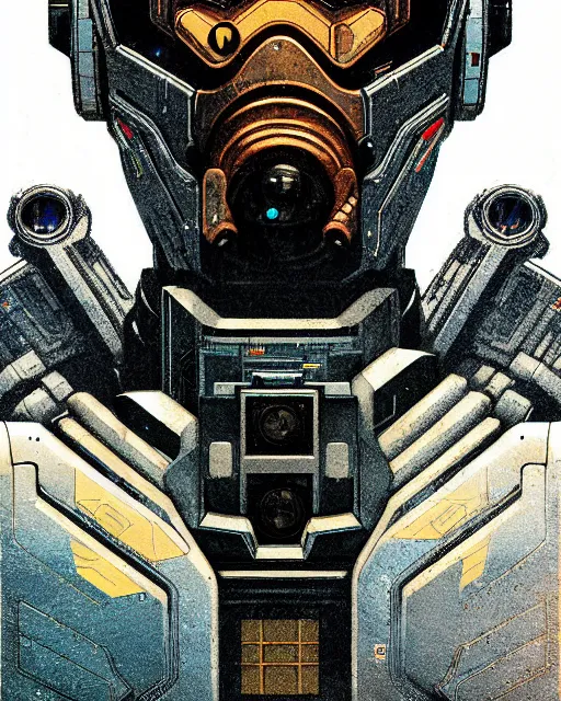 Image similar to sigma from overwatch, character portrait, portrait, close up, concept art, intricate details, highly detailed, vintage sci - fi poster, retro future, in the style of chris foss, rodger dean, moebius, michael whelan, and gustave dore