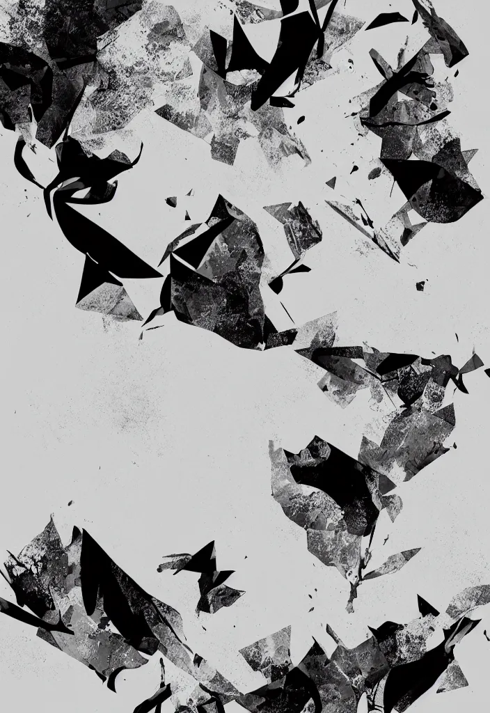 Image similar to graphic design by palefroi, nanae kawahara, damien tran, risoprint, elements in a composition, white space, greyscale, artwork