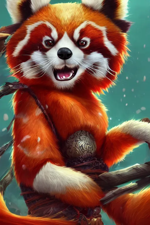 Anthropomorphic red panda character, kung fu, high | Stable Diffusion ...