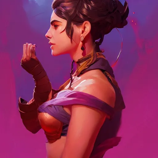 Image similar to beautiful female portrait, maya ali mage, gloomhaven, dynamic lighting, gaudy colors, octane render aesthetic, matte painting concept art, official fanart behance hd artstation by jesper ejsing, by rhads and makoto shinkai and lois van baarle and ilya kuvshinov and rossdraws