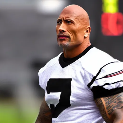 Prompt: Dwayne Johnson as head football coach of the Pittsburgh Steeelers