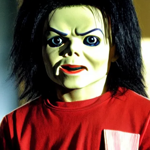 Image similar to Michael Jackson as Chucky