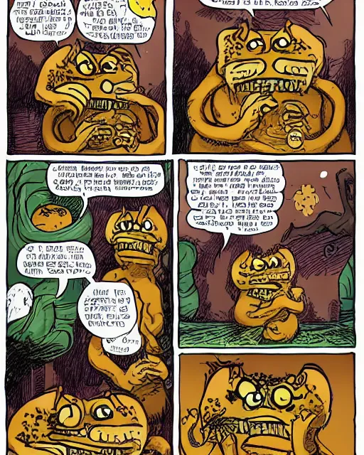 Prompt: Garfield the friendly eldritch abomination