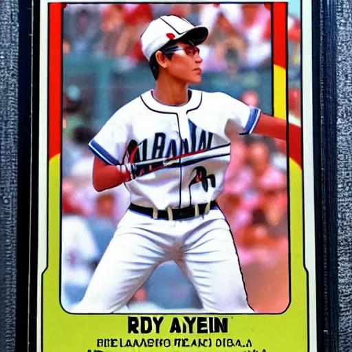 Image similar to rei ayanami baseball card