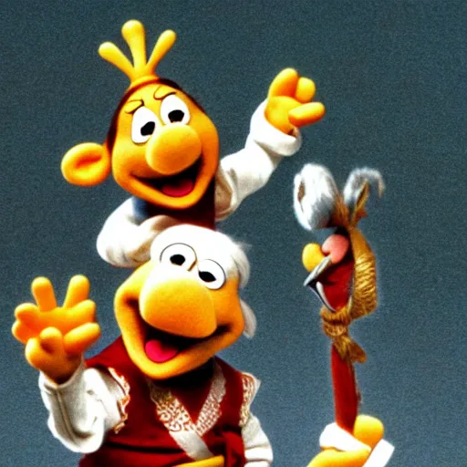 Prompt: asterix in the muppet show