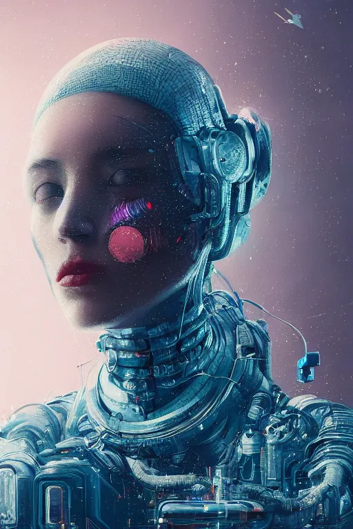 Image similar to hyperrealistic portrait of a woman monster astronaut, full body portrait, well lit, intricate abstract. cyberpunk, intricate artwork, by Tooth Wu, wlop, beeple. octane render,in the style of Jin Kagetsu, James Jean and wlop, highly detailed, sharp focus, intricate concept art, digital painting, ambient lighting, 4k, artstation