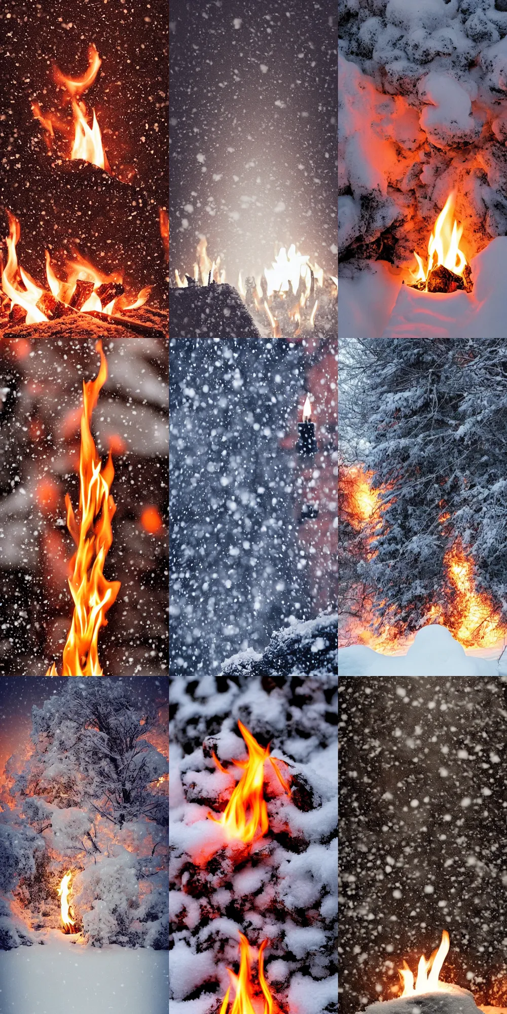 Prompt: snow and fire. Edgy lighting. TRENDING in Vatican. phone wallpaper.