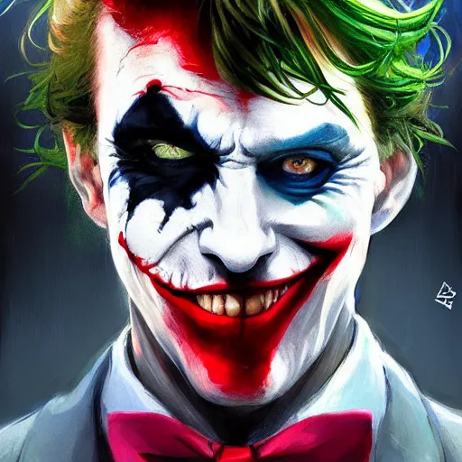 Image similar to joker, paint by wlop