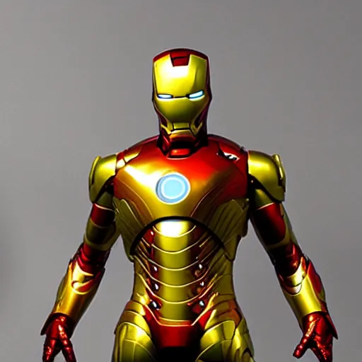 Prompt: golden sculpture of Iron Man