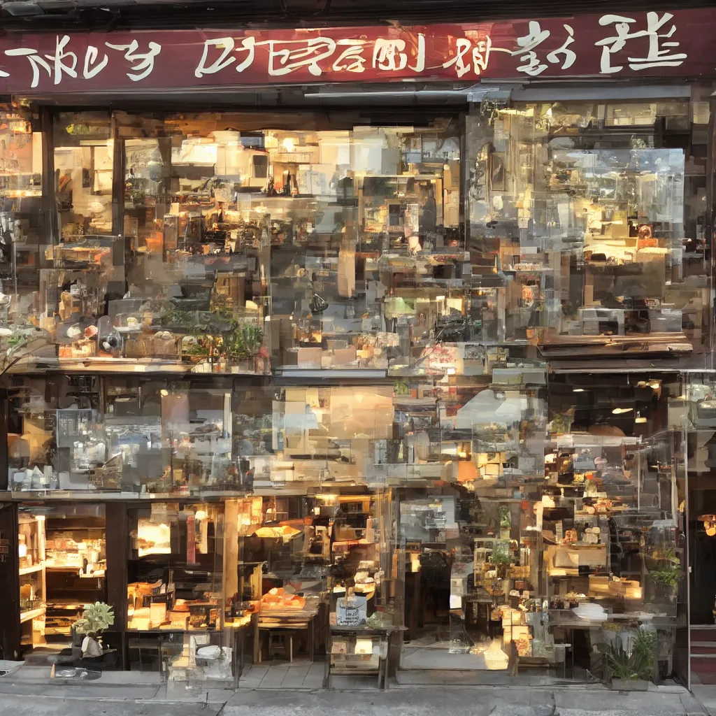 Image similar to a fancy realistic sushi store front, realistic,
