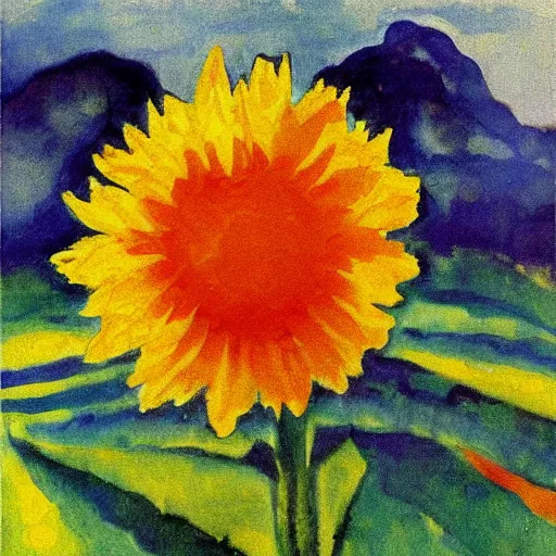 Image similar to painting of a corn flower by Emil Nolde