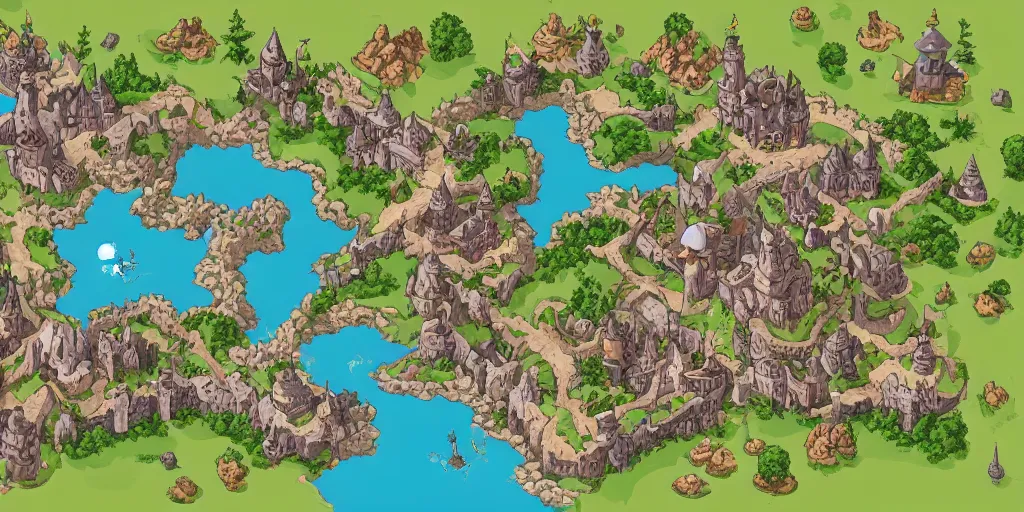 Image similar to a high detailed fantasy castle vector art an aerial view of a cartoonish rpg village by dungeondraft, dofus, patreon content, hd, straight lines, vector, grid, dnd map, map patreon, fantasy maps, foundry vtt, fantasy grounds, aerial view, dungeondraft, tabletop, inkarnate, dugeondraft, roll 2 0