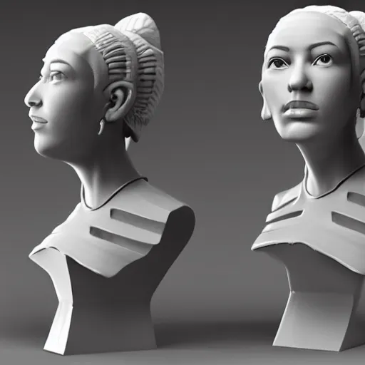 Image similar to Amber Midthunder, 3D Model, head sculpt