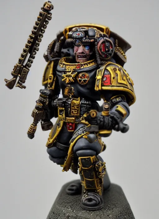 Prompt: 8 0 mm resin detailed miniature of a warhammer 4 0 k space marine with steampunk armor, product introduction photos, 4 k, full body,