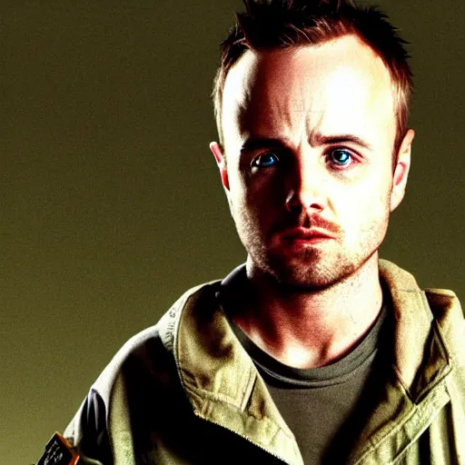 Image similar to jesse pinkman from breaking bad in the vietnam war, 4 k, hyper realistic