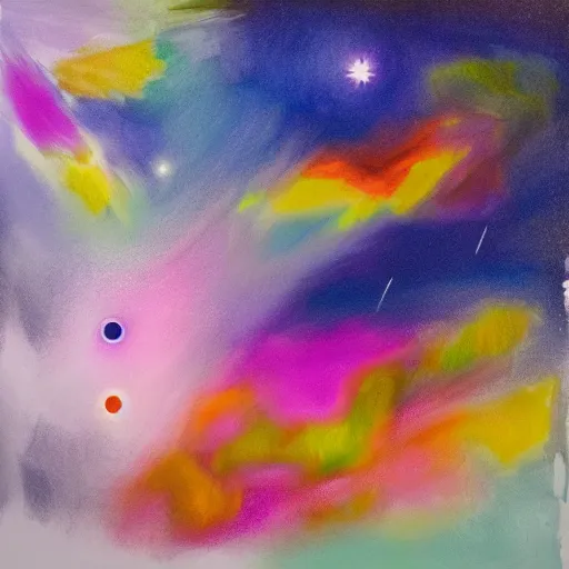 Prompt: Liminal space in outer space, Colour study