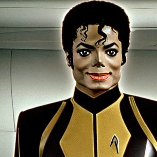 Prompt: A still of Michael Jackson in Star Trek (1966) realistic,detailed,close up