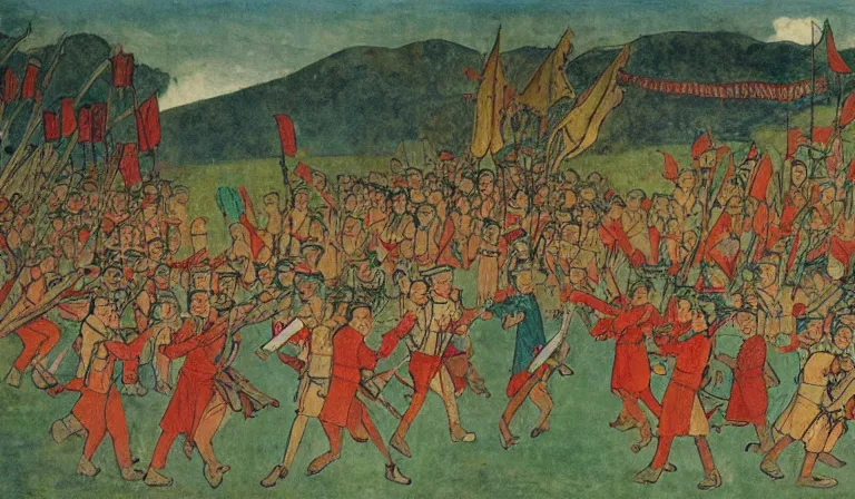 Image similar to the taiping rebellion, by henry darger