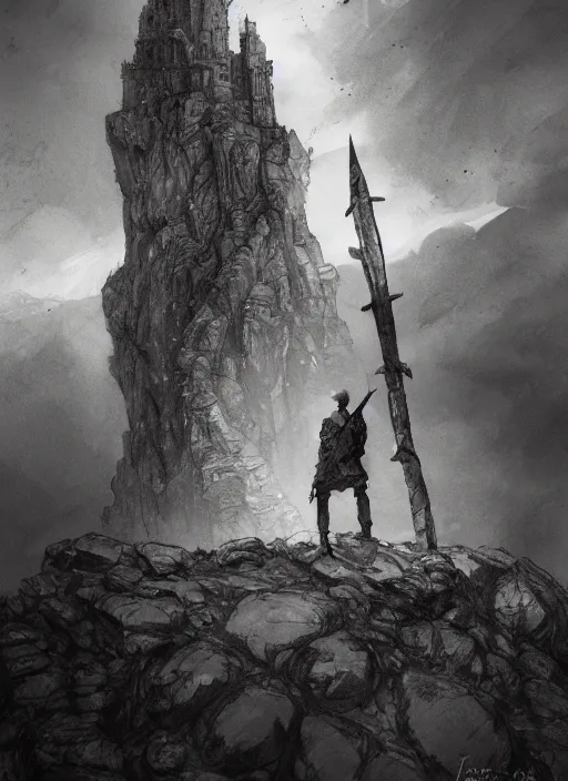 Image similar to portrait, The sword in the stone, watercolor, dramatic lighting, cinematic, establishing shot, extremely high detail, foto realistic, cinematic lighting, pen and ink, intricate line drawings, by Yoshitaka Amano, Ruan Jia, Kentaro Miura, Artgerm, post processed, concept art, artstation, matte painting, style by eddie mendoza, raphael lacoste, alex ross