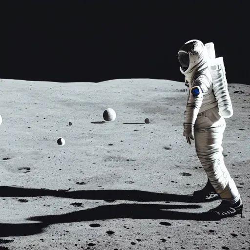 Image similar to a soccer match on the moon