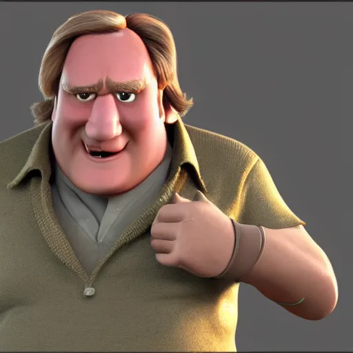 Image similar to gerard depardieu as a pixar disney character from up 2 0 0 9 unreal engine octane render 3 d render photorealistic