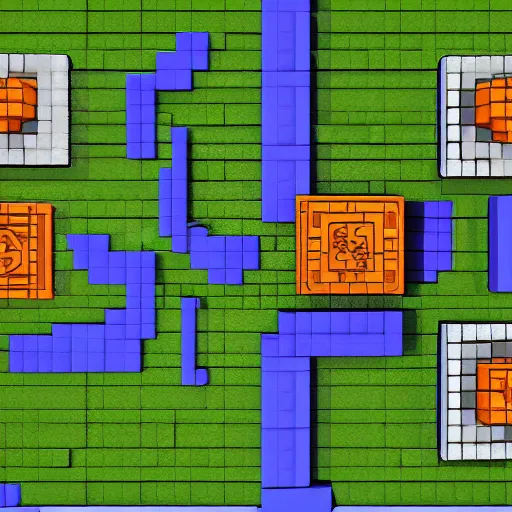 Image similar to tilemap topdown action rpg futuristic , voxel art digital art hd 8k