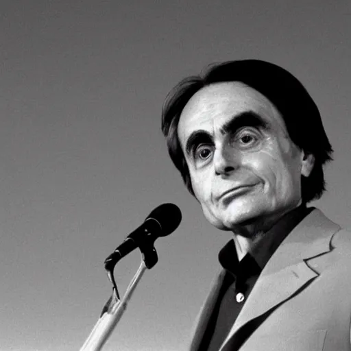 Image similar to extremely detailed photo of carl sagan in mars, detailed face