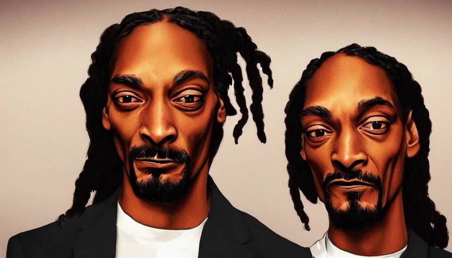 Image similar to Snoop Dogg smiled sweetly red eyes, nothing superfluous, photorealism