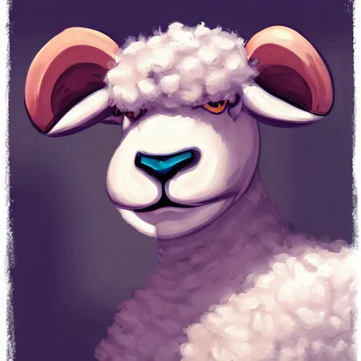 Image similar to sheep, furry art, furaffinity, extremely detailed, digital painting, artstation, concept art, smooth, sharp focus, illustration, trending