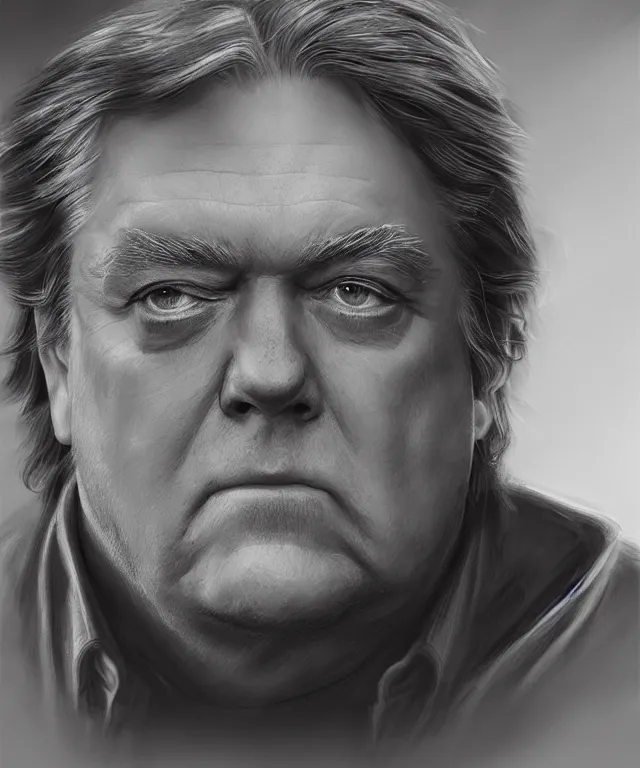 Prompt: 5 5 mm portrait photo steve bannon by charlie bowater and titian and artgerm, intricate, face, highly detailed 8 k, intricate, lifelike, soft light, cinematic lighting, featured on artstation