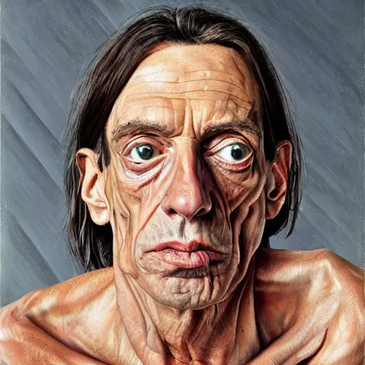 Prompt: high quality high detail painting by lucian freud, hd, iggy pop