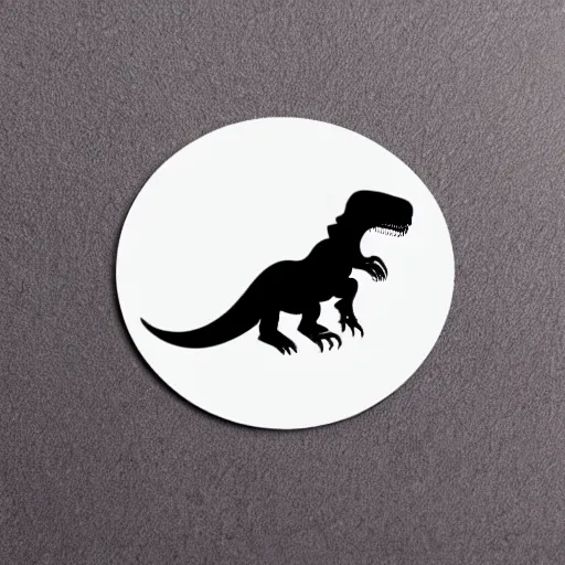 Prompt: a die - cut sticker of a t - rex on a white background, black and white