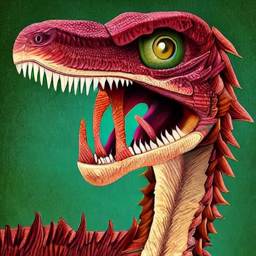 Prompt: stunning digital art of a velociraptor made of dna