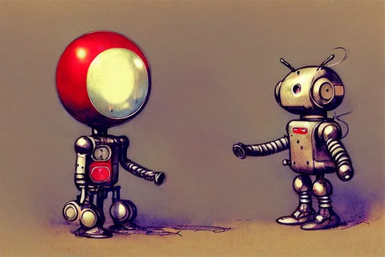 Prompt: adventurer ( ( ( ( ( 1 9 5 0 s retro future robot android mouse rv balloon robot. muted colors. ) ) ) ) ) by jean baptiste monge 9 9 9 9 9 9 9 9 9 9 9 9 9 9 9 chrome red