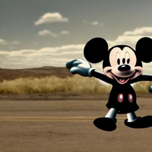 Image similar to still shot of mickey mouse in breaking bad